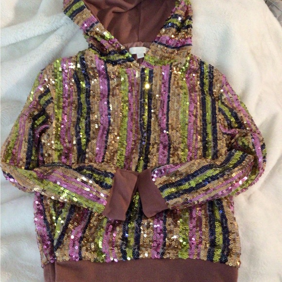 COPY - NWOT Anthropologie sequin hoodie Xs - Picture 2 of 3